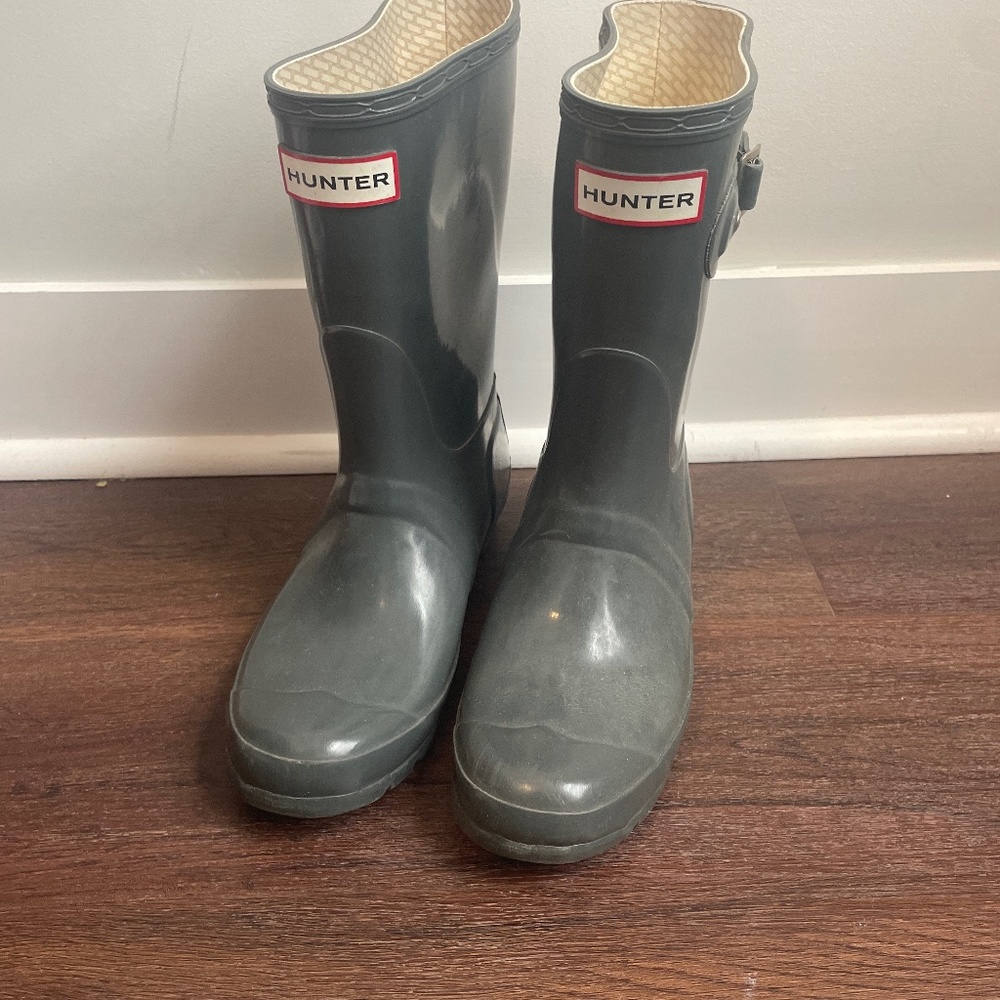 Gray Hunter Rain Boots